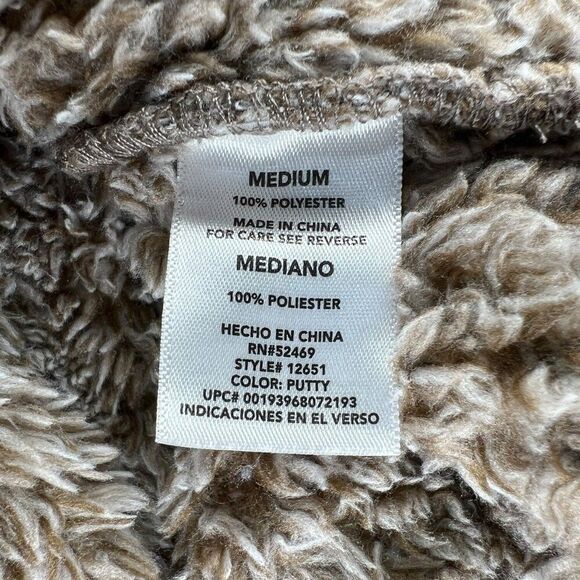 Alpine Sherpa Men's Size Medium Putty 1/4 Zip Fleece Pullover - Picture 12 of 13